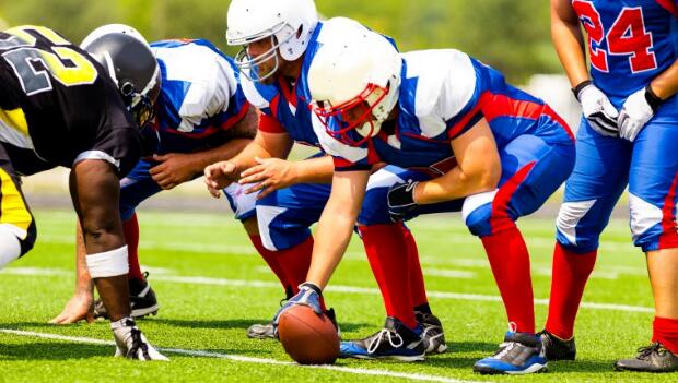 Football stance deals offensive line